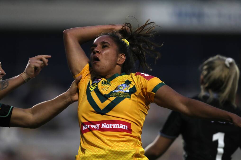 STAR: Shakiah Tungai had a try and four goals on debut for the Jillaroos on Friday night. Picture: Sylvia Liber