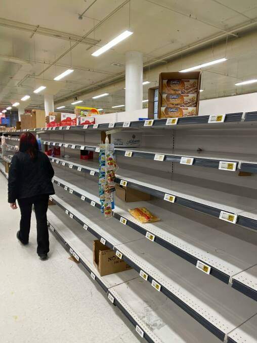 Barren shelves on Saturday after supermarkets close for one day is weird. 