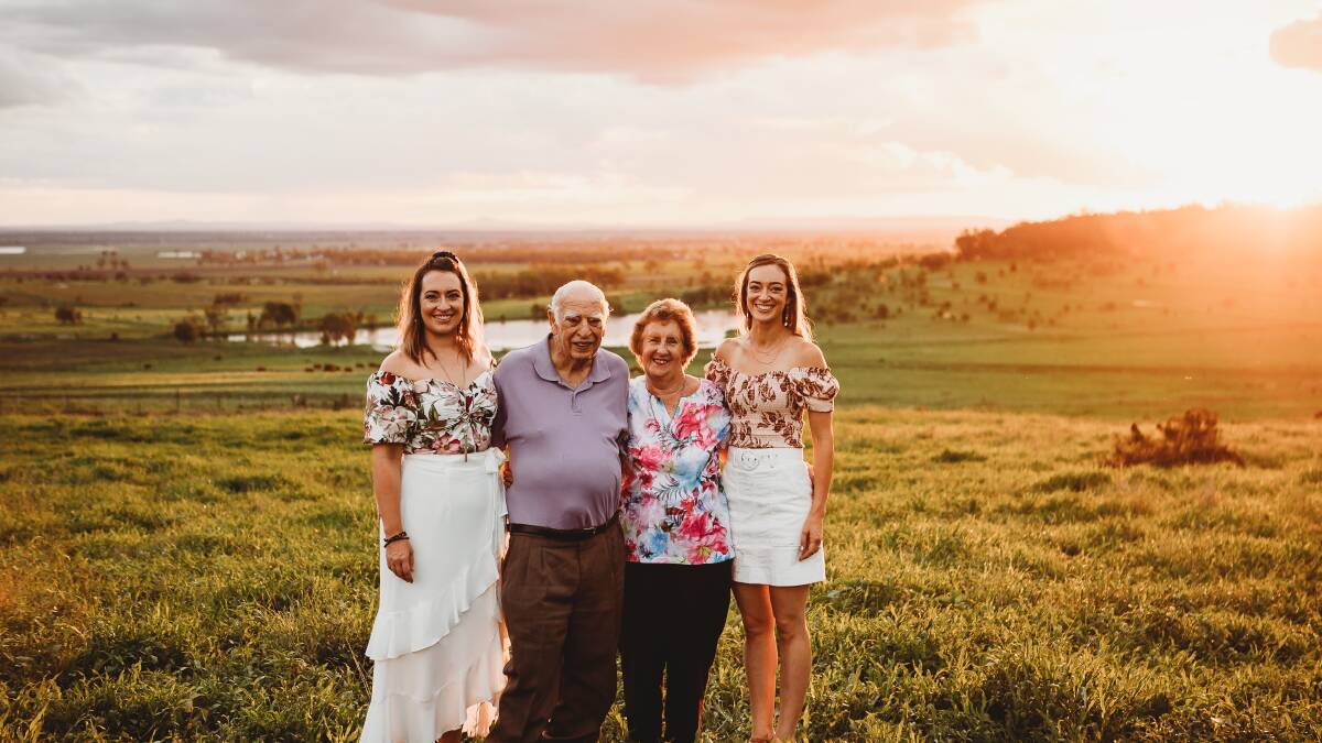 CLOSE-KNIT FAMILY: The late Barry Peachey with his wife Georgie and daughters Hayley Peachey and Bec Reardon, who might not be able to make their dad's funeral as a result of the harsh Queensland border closure. Photo: supplied
