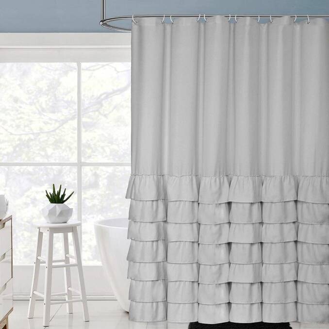 Ruffle shower curtain, $34.13, from amazon.com.au