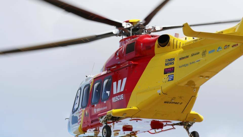 EMERGENCY: The Westpac chopper was called in to airlift a young man after he got hurt while pig hunting. Photo: File