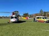 EMERGENCY: Two rescue helicopters and six ambulances made up part of the emergency response. Photo: NSW Ambulance