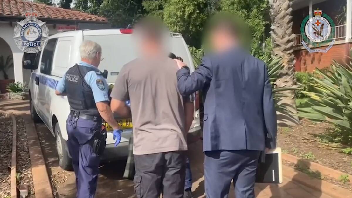 Counter-terrorism police swooped on the accused at his Tamworth home after months of investigating alleged "extremist" messaging. Picture by NSW Police and AFP