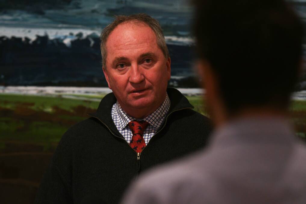 Tax fears: New England MP Barnaby Joyce in Tamworth on Monday morning. Photo: Gareth Gardner