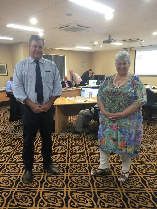 BIG PLANS: Deputy Mayor Greg Smith (with Mayor Katrina Humphries) said the council voted unanimously to financially back the UNE plan. Photo: file