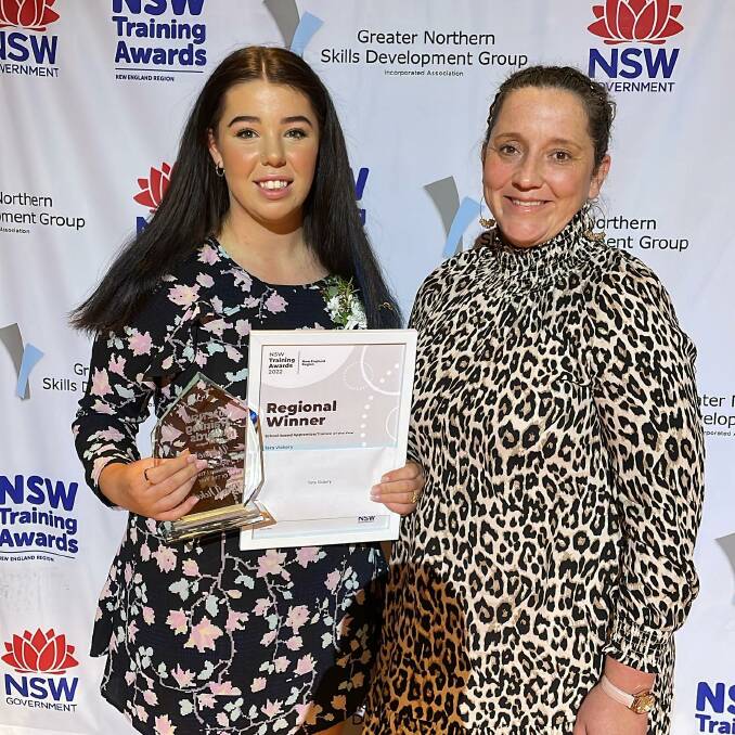 WINNER: Rocky River's Tara Vickery is the 2022 School-based Trainee of the Year. Photo: NSW Training Awards, Facebook.