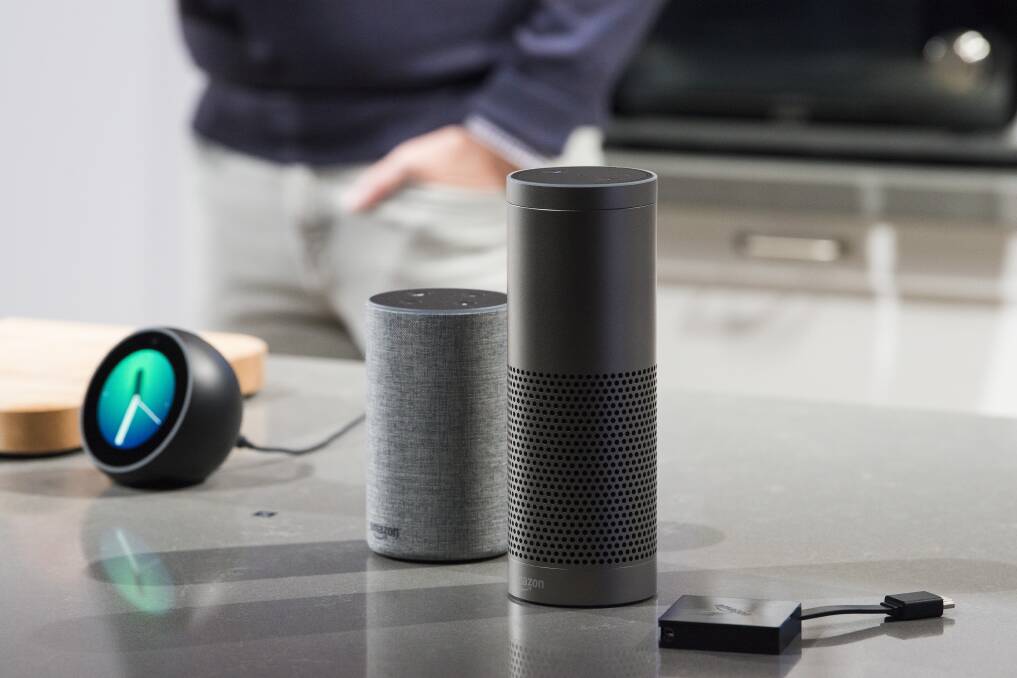Amazon's smart speaker range - the Echo Spot, Echo, Echo Plus and Fire TV. The Echo's are a cheaper version of its popular Alexa-powered Echo speaker. Picture: Daniel Berman