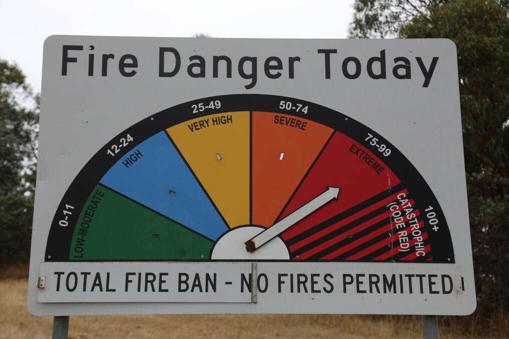 The fire danger rating tomorrow will be extreme in some parts of the region.