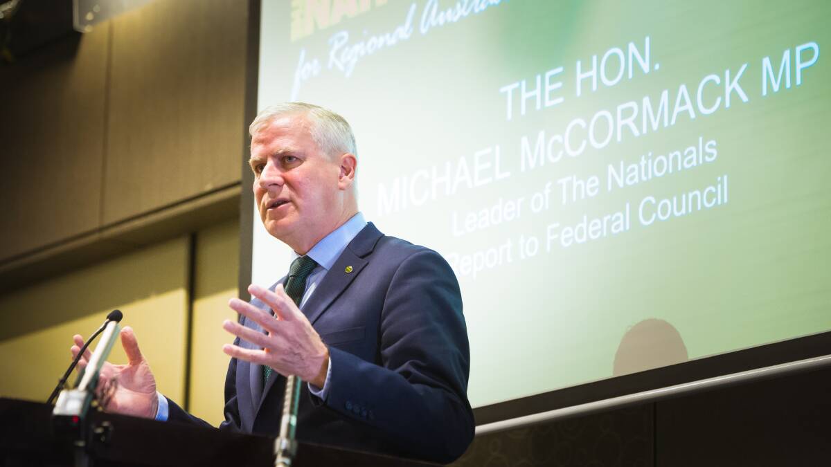 National Party leader, Michael McCormack. Picture: Elesa Kurtz
