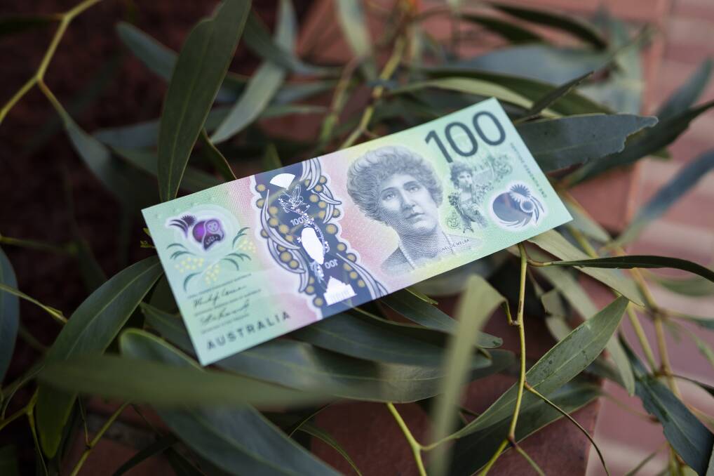 The $100 note also features singer Dame Nellie Melba . Picture: Dion Georgopoulos