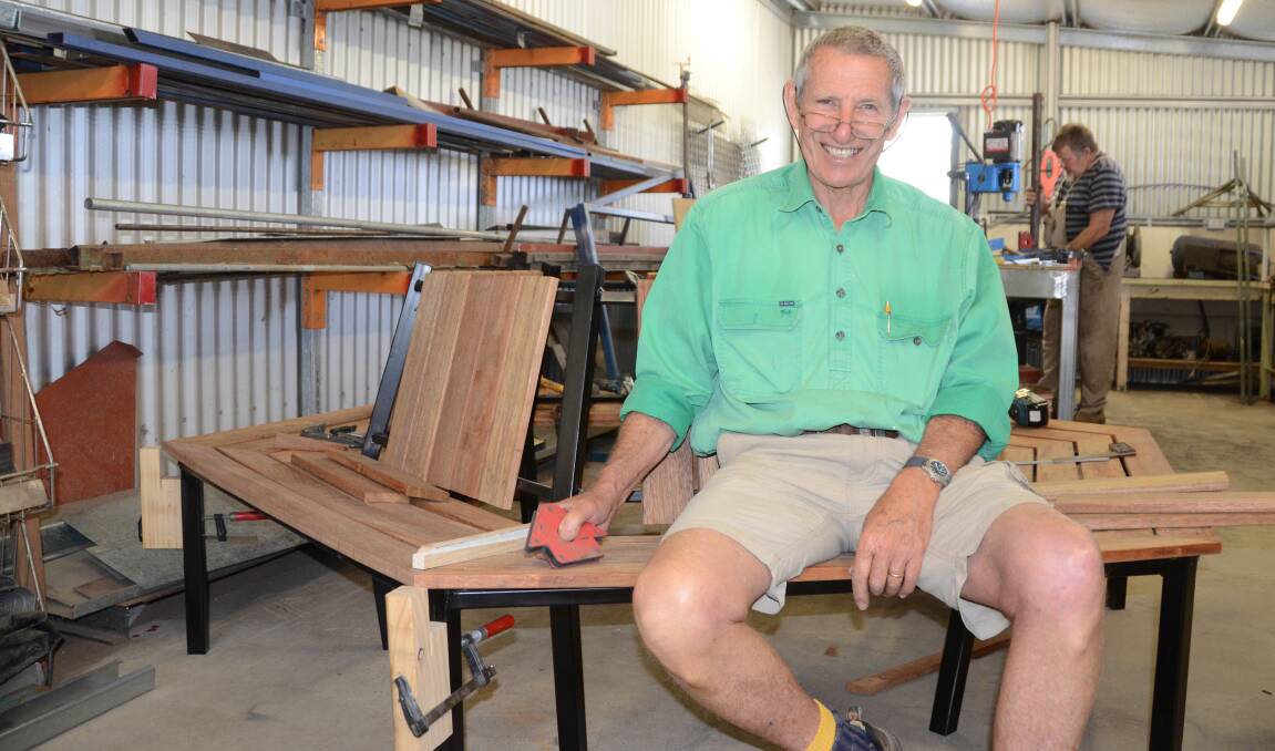 Glen McKee was proud of the circular seating he helped create for Ashford's Sunhaven Hostel. 