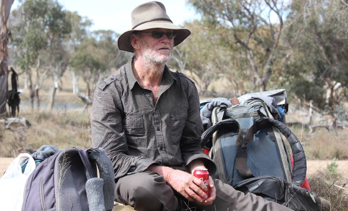 THE HIGHWAYMAN: Grant John Cadoret has been trekking up the east coast of Australia for the last forty years. Photo: Madeline Link