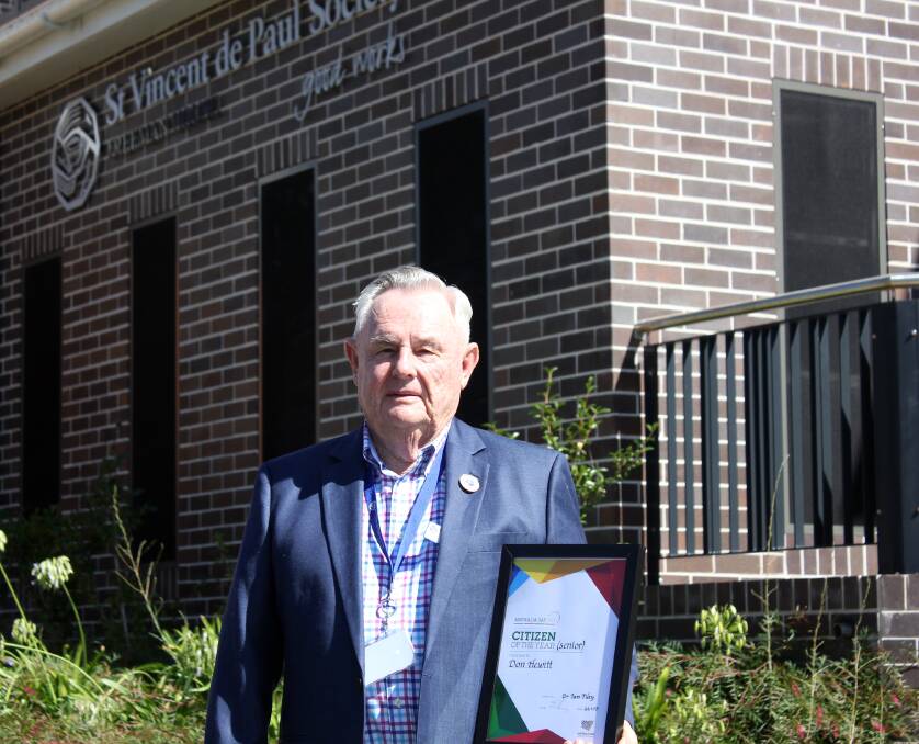 SENIOR CITIZEN OF THE YEAR: St Vincent de Paul Society member of more than 50 years Don Hewitt has been recognised for his work in the community.