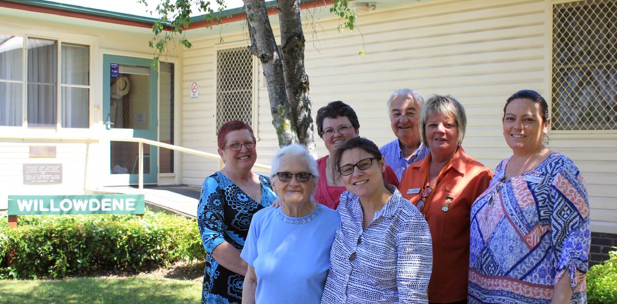 CELEBRATIONS: Autumn Lodge CEO Lyn Bruce (far left), staff and committee members celebrate 60 years of residential aged care in Armidale.