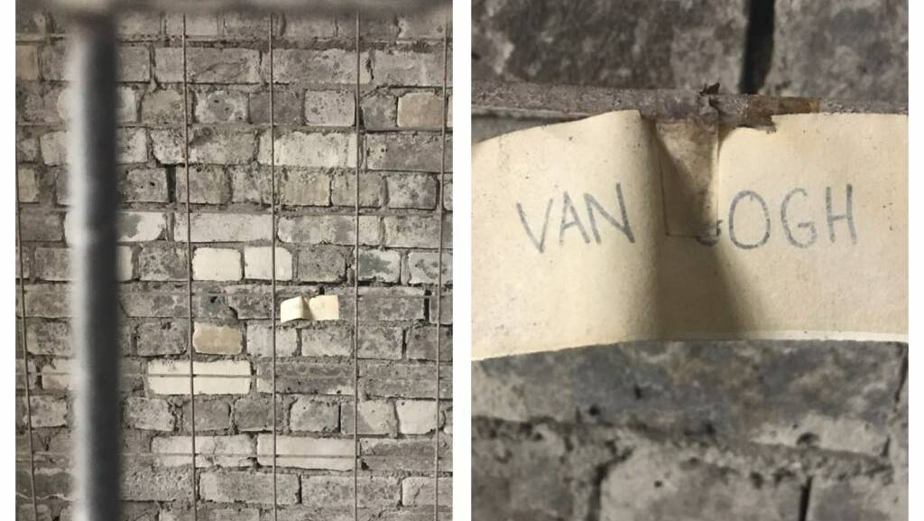 HIDDEN HISTORY: The tag that reads van Gogh, found beneath the stairs of the Old Teachers' College in Armidale.