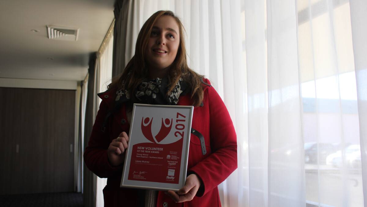 YOUNG VOLUNTEER OF THE YEAR: Laura Murray was recognised for her contribution to the Armidale Regional Youth Council, the Armidale RSPCA branch and Scouts.