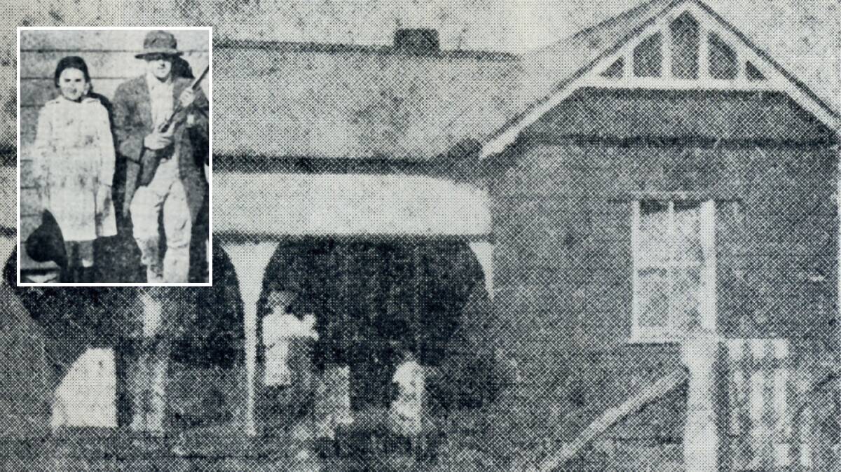 GHOST TALE: Minnie Bowen (top left) and the house that was terrorised by a 'ghost'. Photo: Sunday Times, 1921