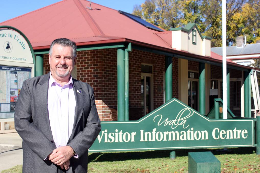 MOVE ON CENTRE: Uralla Shire Council mayor Michael Pearce outside the Visitor Information Centre.