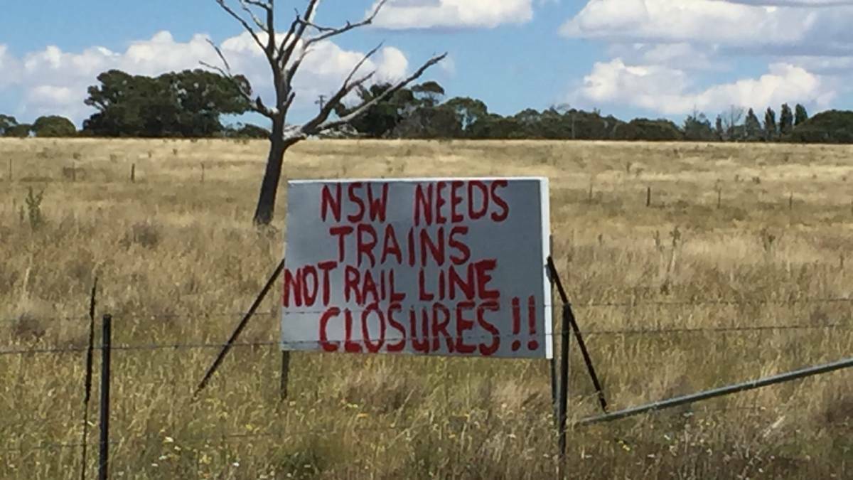 UNDER THE MICROSCOPE: A sign on the outskirts of Guyra, where a group is vehemently opposed to the rail trail.