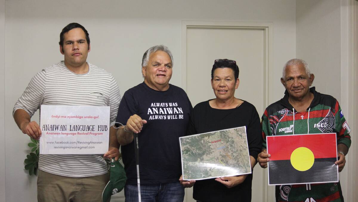 LANGUAGE REVIVAL: Bailey Widders, Steve Widders, Susan Briggs and Bill Widders want to share their language, Anaiwan, with the community.
