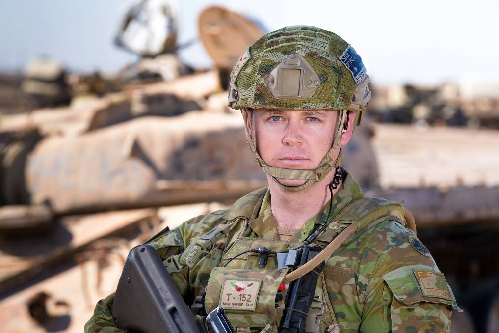 SOLDIER: Corporal Adam Dowling is currently serving with Task Group Taji 4, a combined force of Australian and New Zealand Military personnel training Iraqi Security Forces.