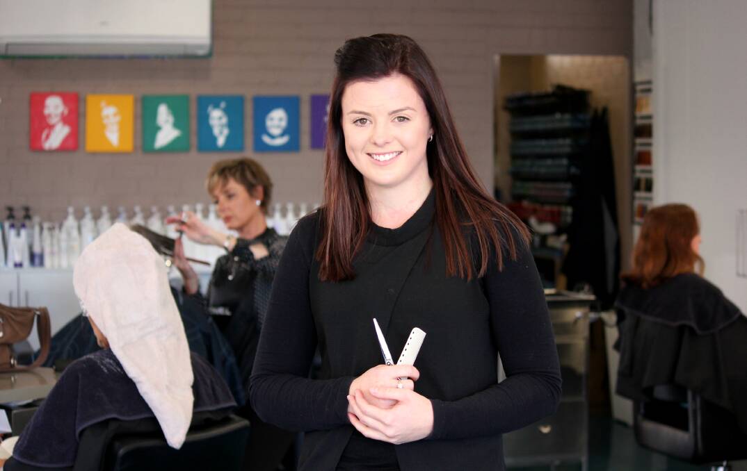 CHOP CHOP: Cooper and Co apprentice hairdresser Courtney Baldwin will compete in the World Skills Games. Photo: Madeline Link