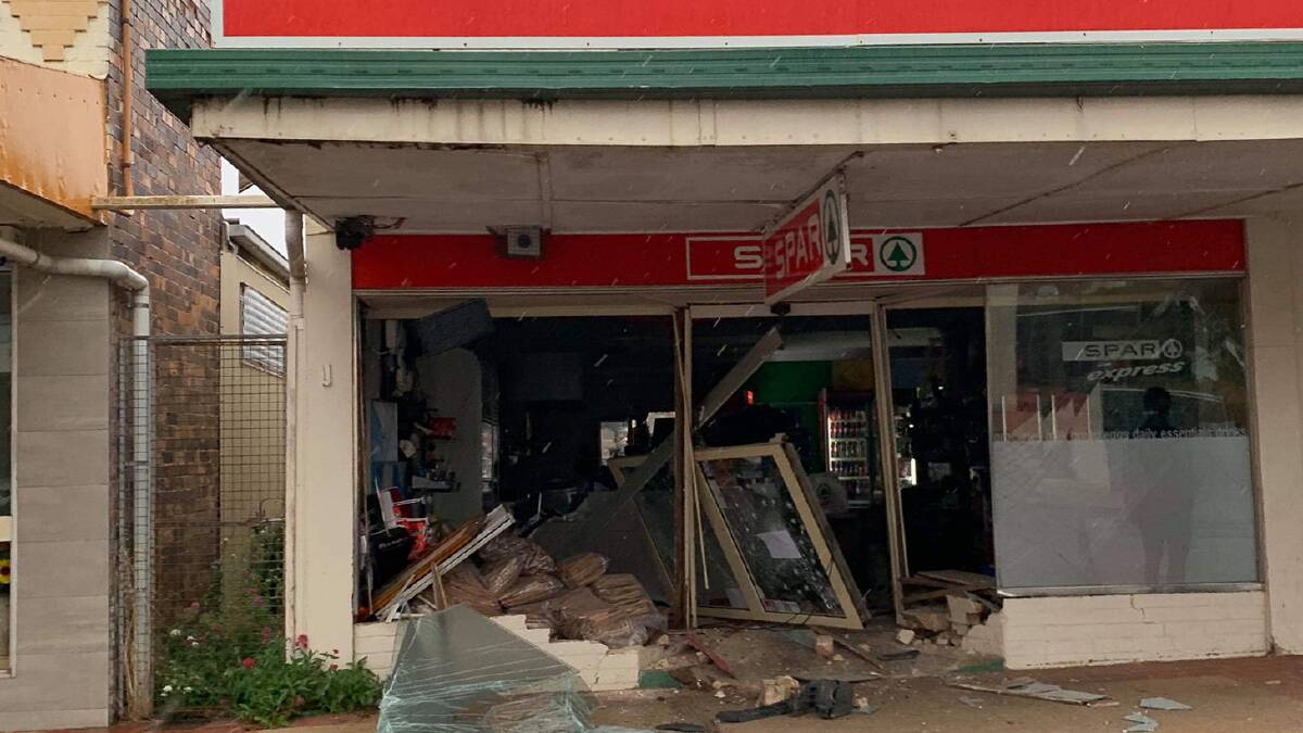 BUST UP: The Spar Supermarket in Bradley Street, Guyra was targeted in an alleged ram raid. Photo: Josephine Cruickshank