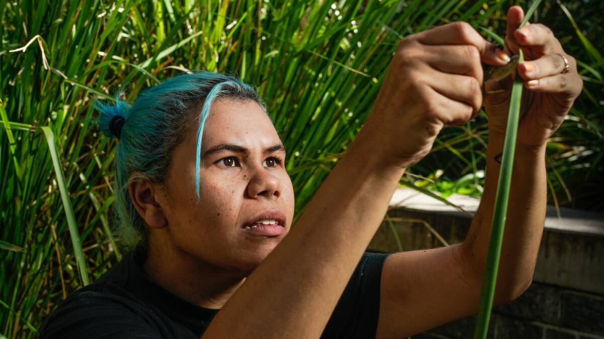 WEAVING: Anaiwan woman Gabi Briggs returns to her culture through the traditional practice of weaving.