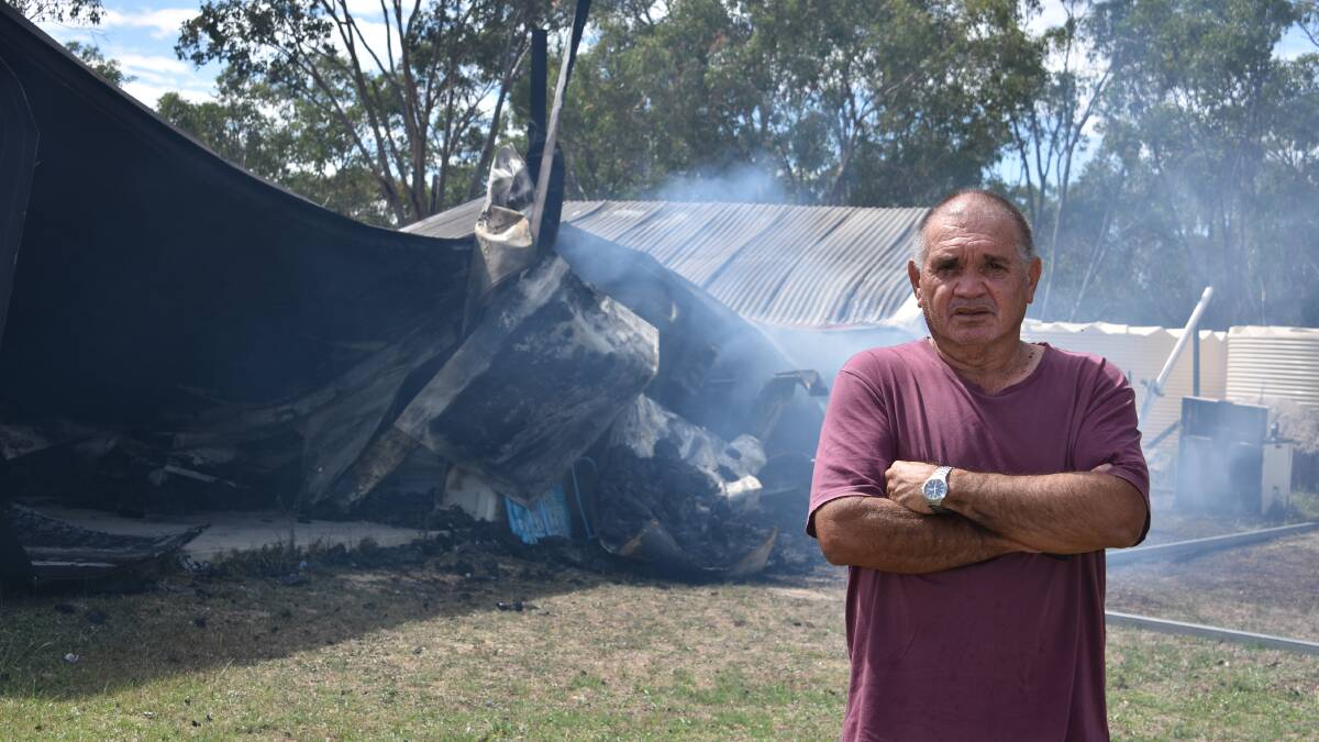The dwelling was still smouldering on Tuesday morning as Ray Craigie re-visited the devastating crime scene. 