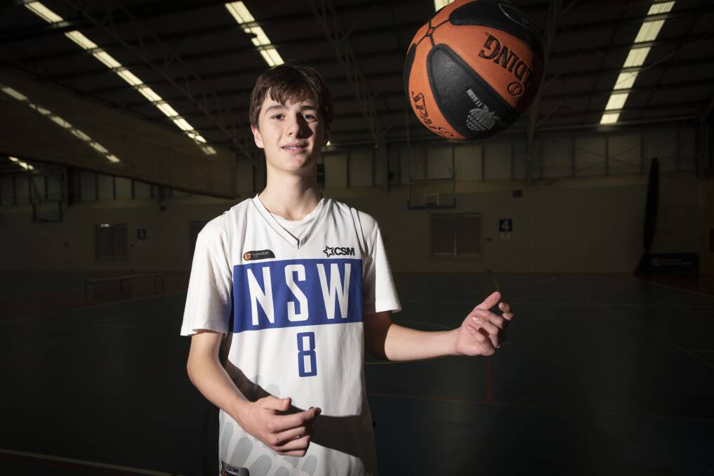On court: Charlie Whale believes he is ready for this next step, and hopes NSW Country can make an impact next week in Perth during the Under 16 National Championships. Photo: Peter Hardin. 