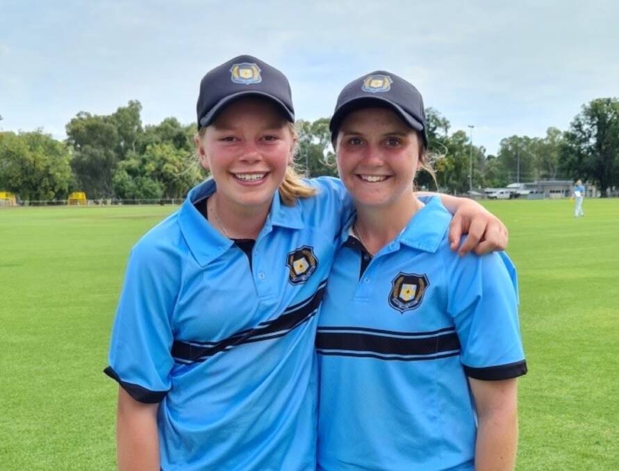 Well played: Sophie Parsons (left) and Claire McGuirk both stood out with the bat this week in Albury. Photo: North West Schools Sports Association Facebook. 