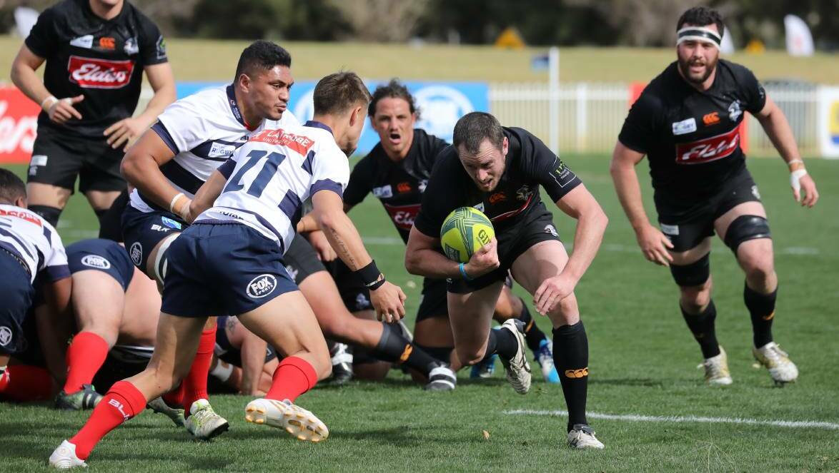 Half a gap: Mick Snowden, pictured here scoring the Eagles lone try in their loss to the Melbourne Rising in Mudgee last Saturday, has been named for his first start for the Eagles this season. Photo: Simone Kurtz
