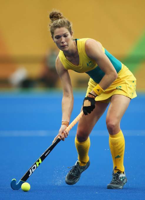 Georgina Morgan was back in action for the Hockeyroos on Saturday night.