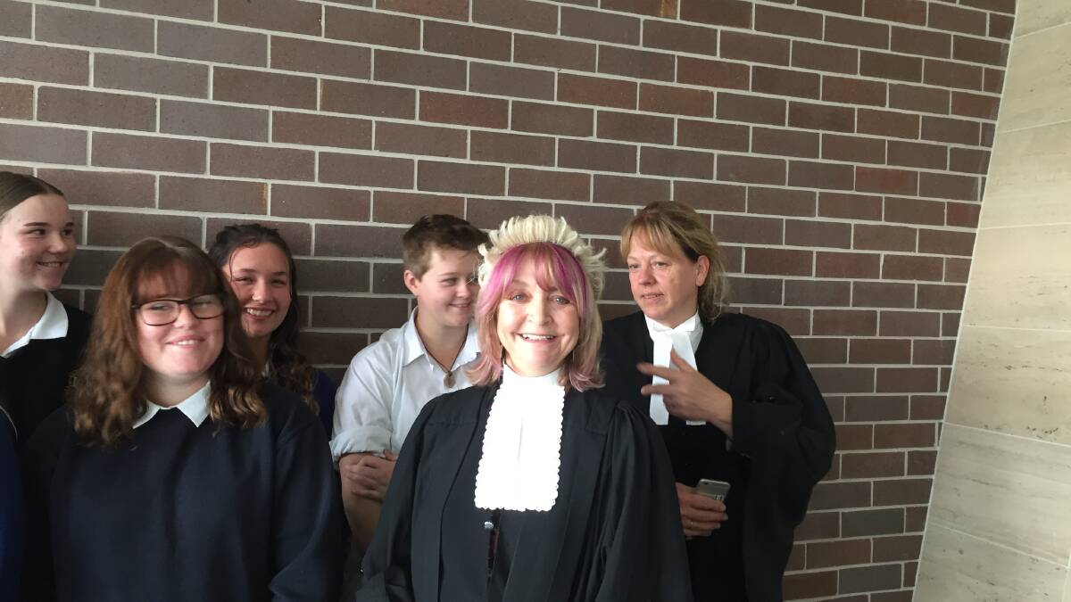QC Angie Bowen, QC Isabelle Reid and QC John McKenzie with Glen Innes High School Students 