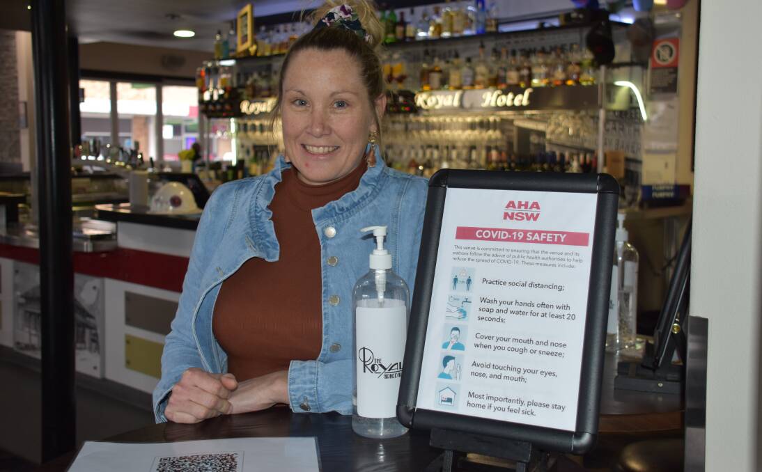EXTRA MANPOWER: Royal Hotel manager Nardie Gream said they've needed extra staff on to deal with the rules in place for NSW pubs. Photo: Ellen Dunger.