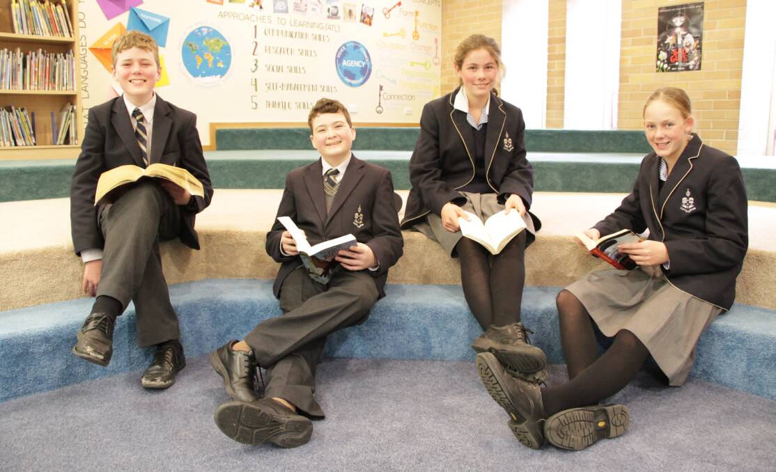 Samuel Guppy, Austin Pease, Scarlett Buntine and Charlotte Craig are already preparing for the national final of the Kids Lit Quiz. Photo: supplied.