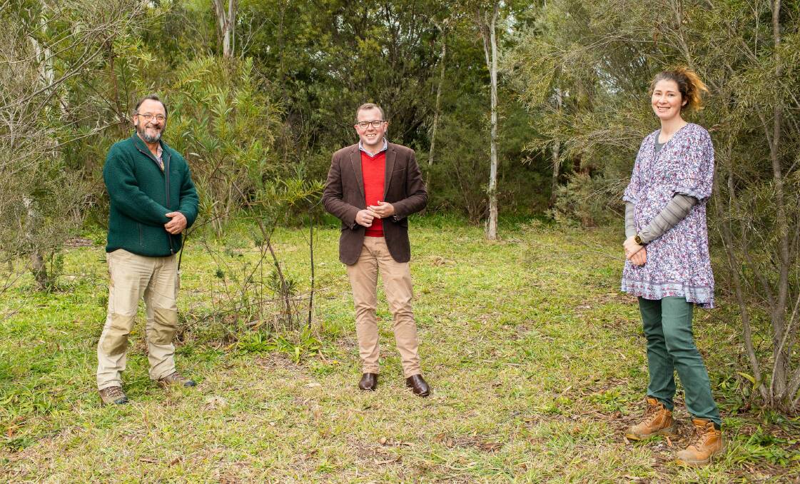 Planning and planting the future of the regions native trees, Armidale Tree Group vice president David Carr, Northern Tablelands MP Adam Marshall and general manager Alicia Cooper.