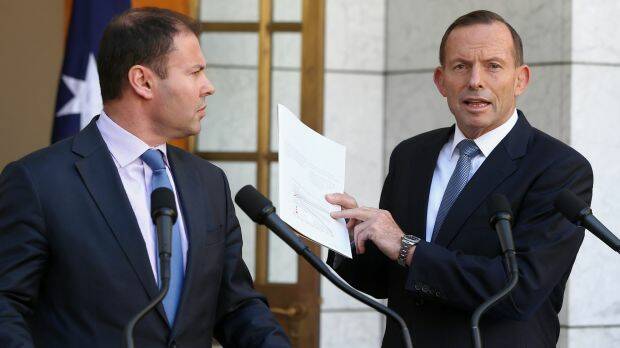 Environment Minister Josh Frydenberg and Tony Abbott.