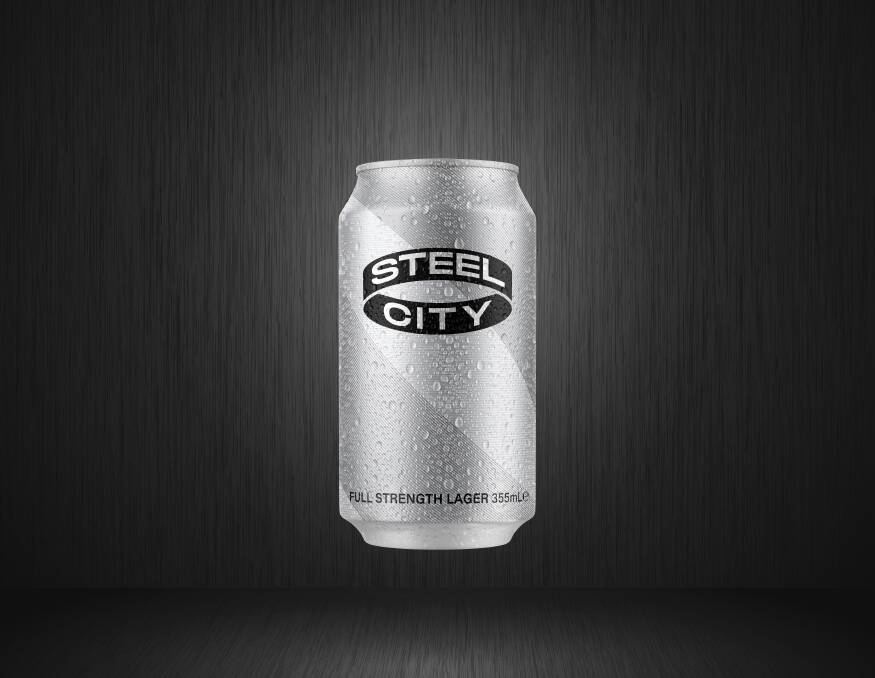 BRAND: A Steel City lager can. 