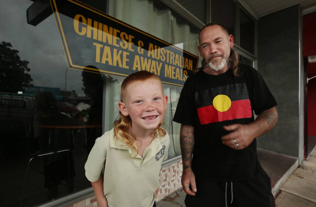 Paul and Beau Baker of Kurri say they will not part with their style. Picture: Simone De Peak