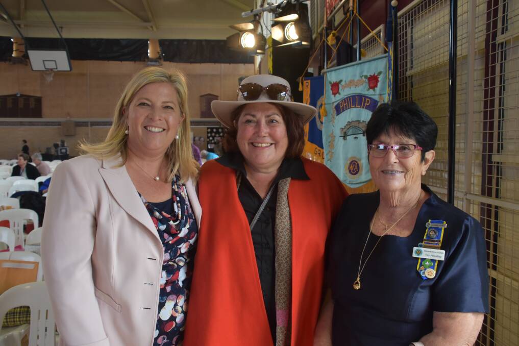 WOMEN WITH INFLUENCE: Bronnie Taylor MLC; Leonie Hawkins, Guyra CWA member, and the conference's PR officer; and Suzanne Garrett, Illawarra Group of CWA vice president.
