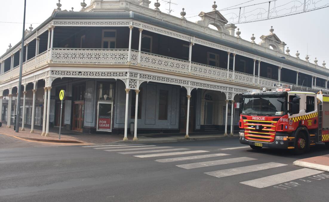 EMERGENCY: A fire engine rushes through Faulkner Street on its way to fight a blaze. Picture: Nicholas Fuller