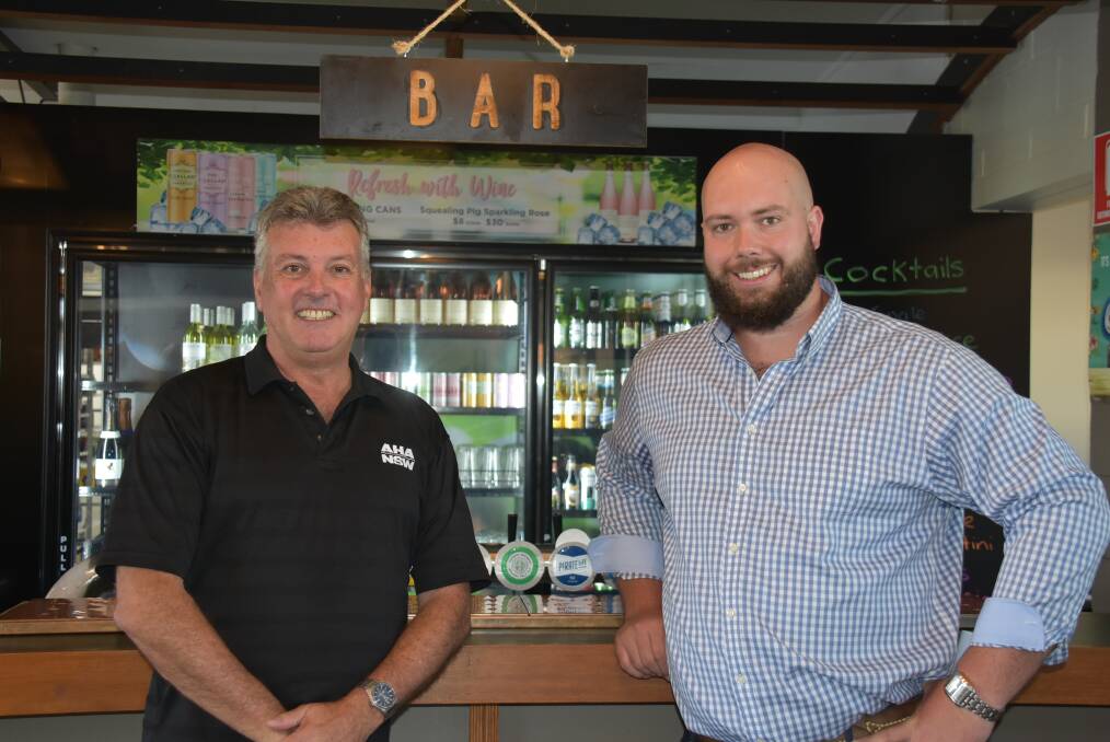 MAKING BARS SAFE: John Green, AHA (NSW) director of policing and regulations, and Armidale & District Liquor Accord chairperson Mitch Shaw. Photo: Nicholas Fuller