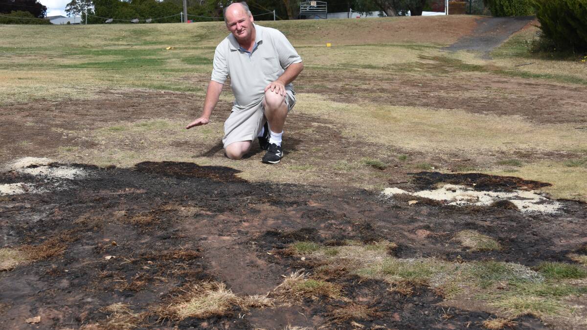 Great balls of fire!: Waiting to see if Guyra's golf peat fire burns out