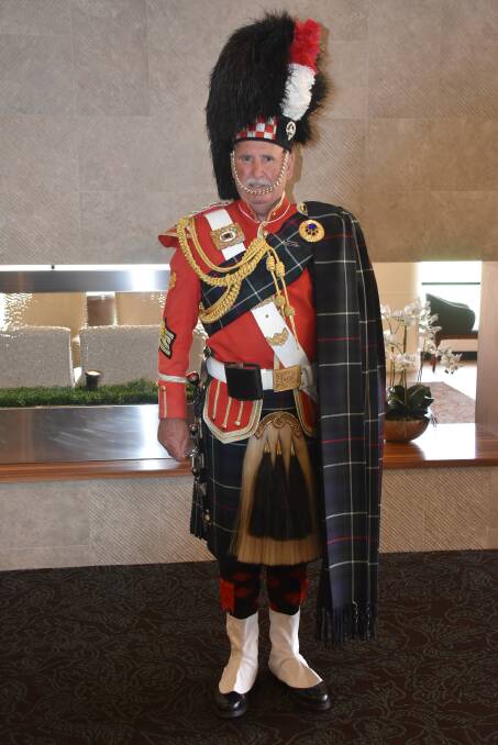 Mr Creagan in full Highland dress. Photo: Nicholas Fuller