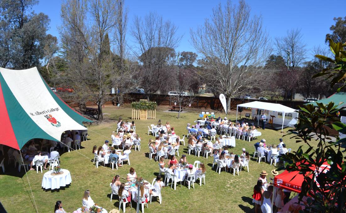 CHARITY LUNCH: 150 students attended the Inaugural St Albert's Charity Committee Long Lunch. Photo: Supplied