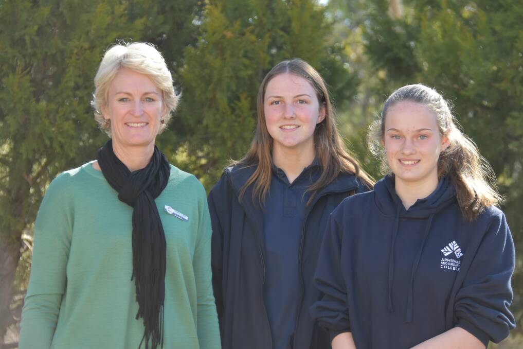 YOUTH FRONTIERS: Armidale Secondary College teacher Annette Callister is looking for volunteer mentors for Emily Stainton, Amy Rees, and other students in the Youth Frontiers program. Photo: Nicholas Fuller