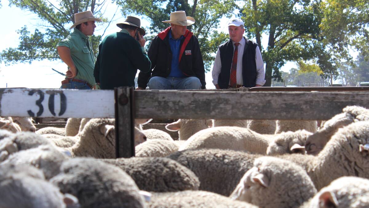 Barnaby Joyce (right) visited Guyra on Wednesday. Photo supplied.