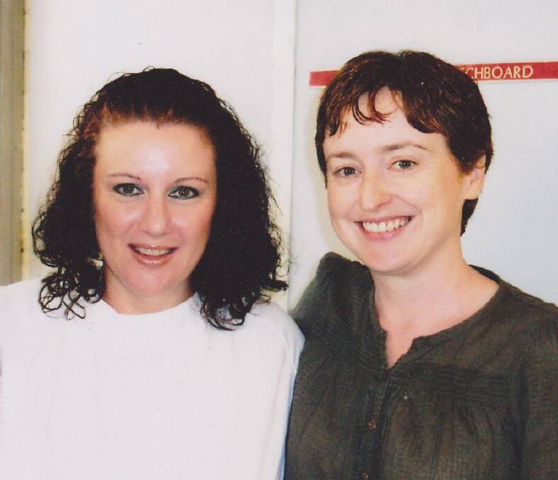 Support: Kathleen Folbigg in jail in 2012 with former schoolmate and supporter Alana House.