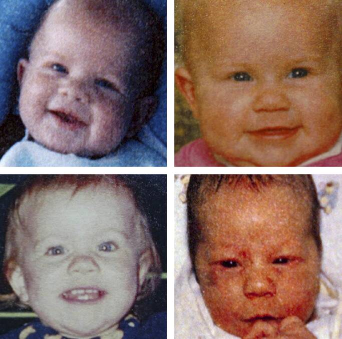 Tragic: Patrick, Sarah, Laura and Caleb Folbigg, who died between 1989 and 1999 at Singleton. Their mother Kathleen was found guilty of killing them after a trial in 2005.